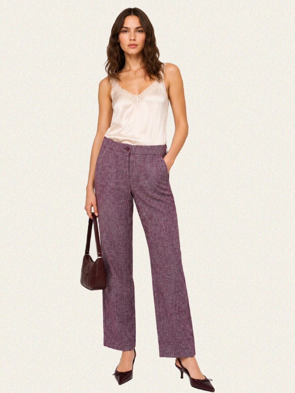 ETRO Herringbone Wool Blend Trousers